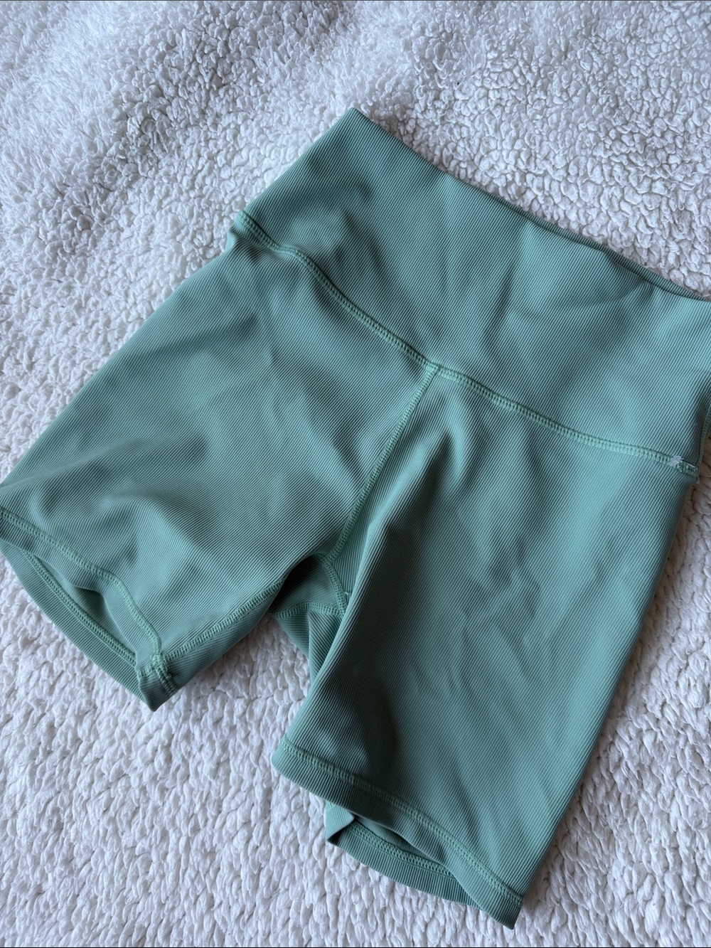 High-Waist Sage Green Bike Shorts